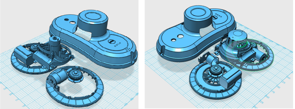 diseño 3d del prototipo robot osoji para limpieza